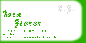 nora zierer business card